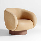 Alden Leather Swivel Accent Chair