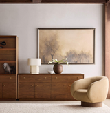 Alden Leather Swivel Accent Chair