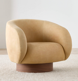 Alden Leather Swivel Accent Chair