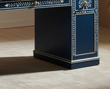 Elegant Blue Wooden Office Desk