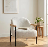 Handcrafted Cream Accent Armchair