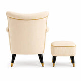 Elegant Cream Velvet Lounge Chair