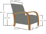 Boho-Chic Multicolor Textured Armchair with Wooden Frame