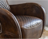 Saddle Leather Chair & Footstool