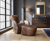 Saddle Leather Chair & Footstool